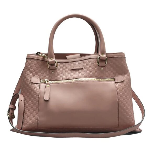 GUCCI Pink Leather Satchel 674-021025 - Picture 1 of 12